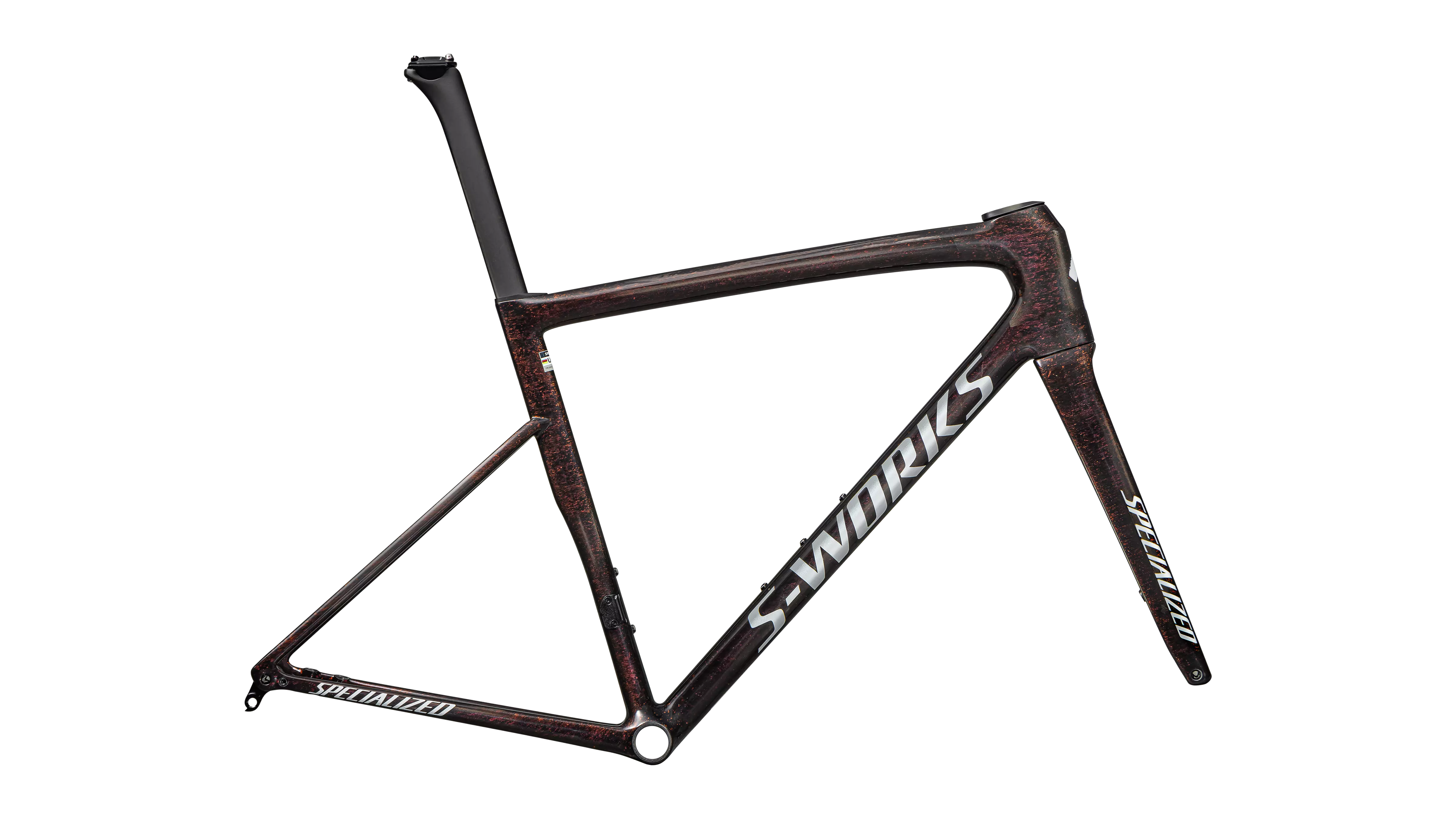 Rm S-Works Tarmac SL8 Gloss Carbon / Red To Gold Blurred Speckle/Metallic White Silver